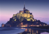 Mont St. Michel Normandy France at night